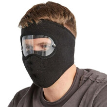 (zwart) Heren Dames Fleece Winter Gezichtsmasker Cover Goggle Muts Set Outdoor Sneeuw Ski Warme Muts