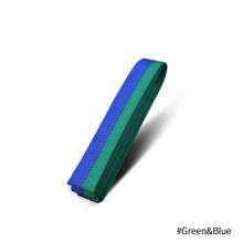 (Verde, azul, 2,6 m) 1 cinturón profesional para artes marciales, karate, judo, taekwondo, judo, jiu-jitsu,