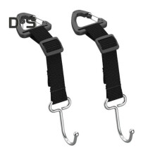 1 paio di ganci per poggiatesta auto regolabili con fascia intrecciata, multifunzionali, facili da installare,