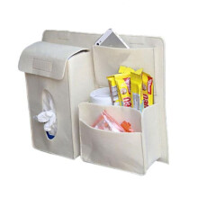 (beige) Borsa portaoggetti ecologica per auto, grande spazio, comoda e ordinata, organizer per il sedile