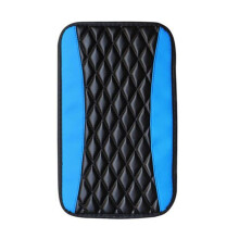 (blu) Copertura universale per console centrale auto, in similpelle, impermeabile, con patchwork, colore