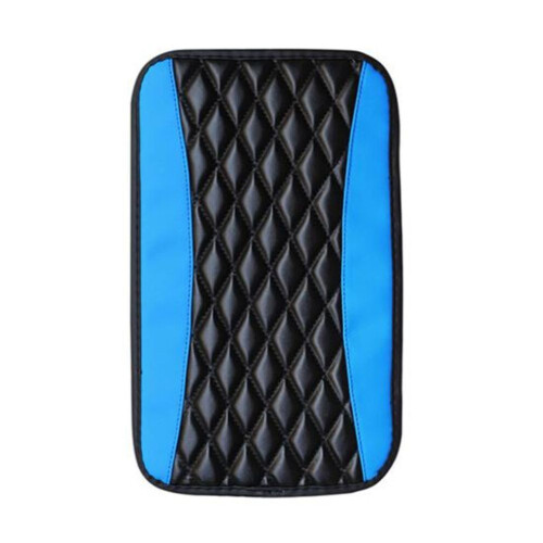(blu) Copertura universale per console centrale auto, in similpelle, impermeabile, con patchwork, colore