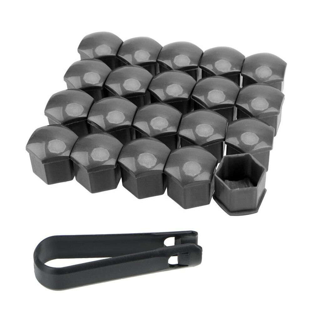 (Gris) 20pcs 17mm Car Wheel Nut Caps Protection Covers Anti-rust For Volkswagen Vw Polo Passat B5 B6 Cc Golf 4 5 6