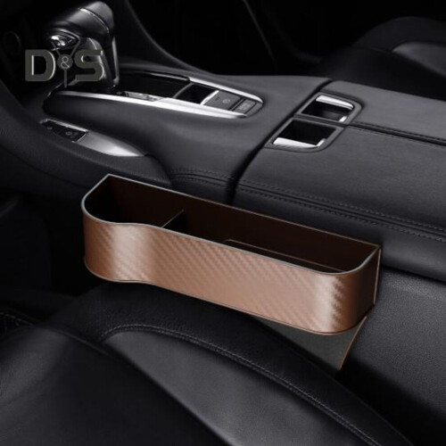 (beige, Left) Center Console Car Storage Box Quick Installation Car Storage Organizer Multi Compartments Seat Center Control Gap Cup 1