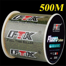 (bruin, 21,34 lb-0,35 mm) 500 m vislijn met fluorocarbon coating 0,14 mm-0,50 mm 4,13 lb-45 lb koolstofvezel
