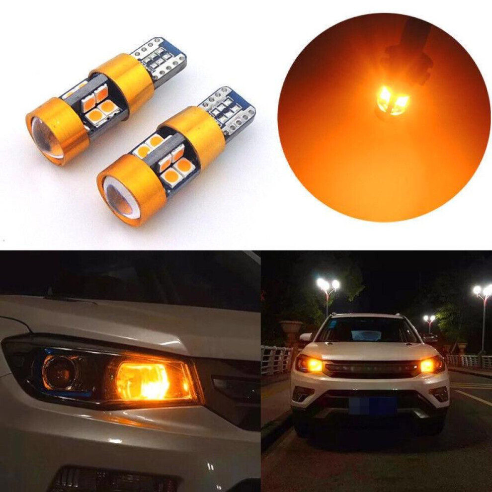 1pair Amber Car Position Parking City Lights T10 168 194 2825 W5w 19smd Led Bulb