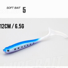 (5#) 1 stuks vislokmiddel 12cm 5,5g swimbait shad T-tail zacht aas kunstmatige siliconen lokmiddelen