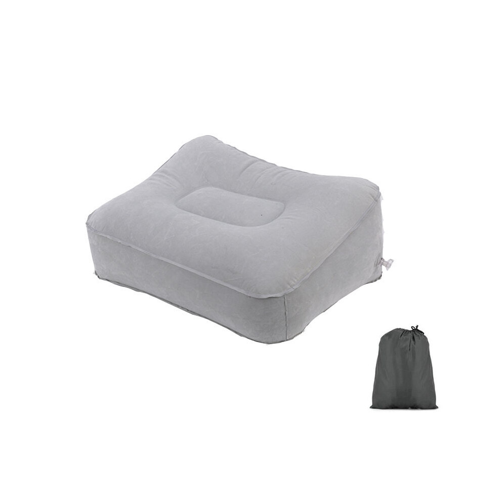 (Gris) Oreiller gonflable relaxant pour les pieds Repose-pieds de voyage Oreillers de voyage Oreiller Avion Agence