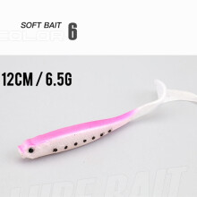 (6#) 1 stuk vislokmiddel 12 cm 5,5 g swimbait shad T-tail zacht aas kunstmatige siliconen lokmiddelen