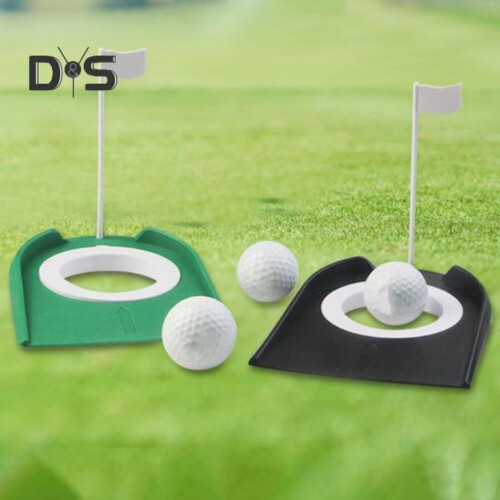 (Verde) Copa de golf con bandera, de plástico, para practicar hoyos de golf, accesorio para practicar 2