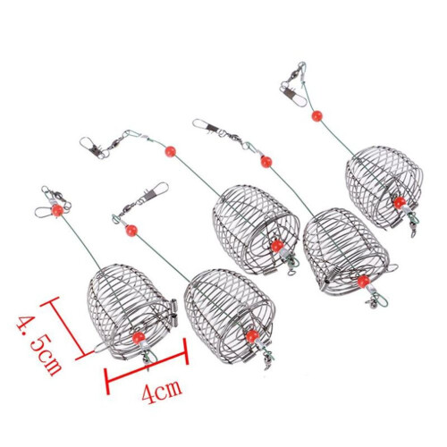 5 stücke Draht Angeln Köder Käfig Fisch Köder Käfig Angelfalle Korb Feeder Halter 1