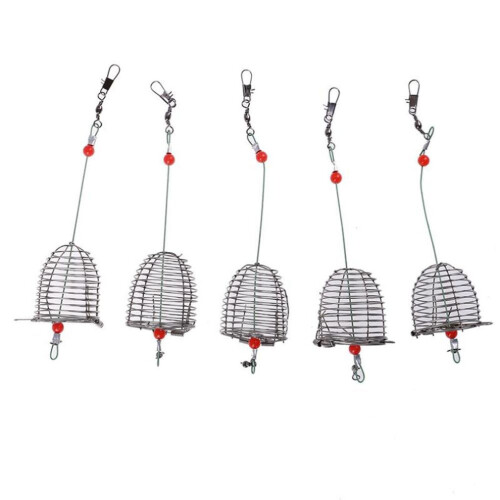 5 stücke Draht Angeln Köder Käfig Fisch Köder Käfig Angelfalle Korb Feeder Halter 2