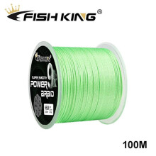 (groen, 3,5-0,28 mm-50 lb) Fishing King 100m 9x strengen gevlochten vislijn Multifilament PE-lijn gevlochten