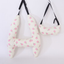 (Crème glacée rose) Forme en H - Motif animal mignon Appuie-tête de bébé Oreillers de voyage Oreiller siège auto