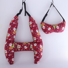 (Noël rouge) Forme en H - Motif animal mignon Appuie-tête de voiture pour bébé Oreiller de voyage Siège auto pour