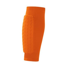 (Naranja, M) 1 espinillera deportiva de fútbol para jóvenes adultos, elástica, transpirable, de compresión,
