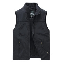 (zwart, 6XL) Klassiek herenvest 7882 - Lente/zomer lichtgewicht ademend visjack