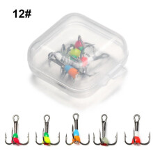 (12#) 5 stuks nieuwe stijl winter hot 8# 10# 12# 14# koolstofstaal visgerei ijsvishaken driebek haak