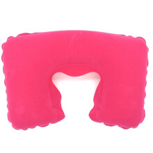 Oreillers de voyage en forme de U floqués en PVC (K) pour l'extérieur, oreillers de voyage pour avion, noyau intérieur