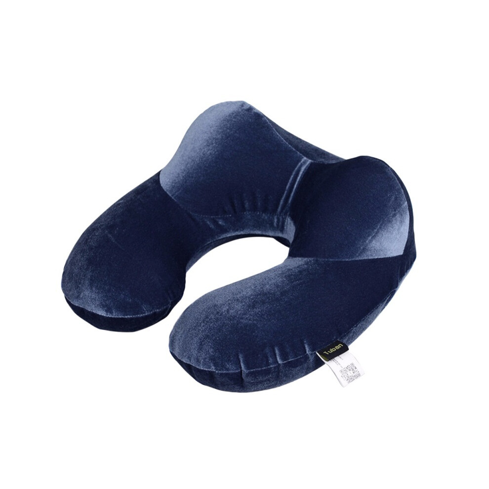 (BLEU PROFOND) Oreillers de voyage en forme de U pour les voyages en avion Oreillers de voyage gonflables pour