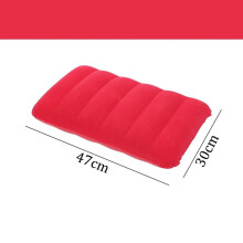 (Rouge) 47x30cm Oreiller gonflable de voyage Oreillers de camping en plein air Oreiller simple Pliant Carré Gonflable