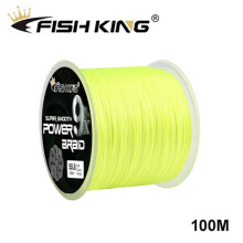 (geel, 4,0-0,3 mm-55 lb) Fishing King 100m 9x strengen gevlochten vislijn Multifilament PE-lijn gevlochten