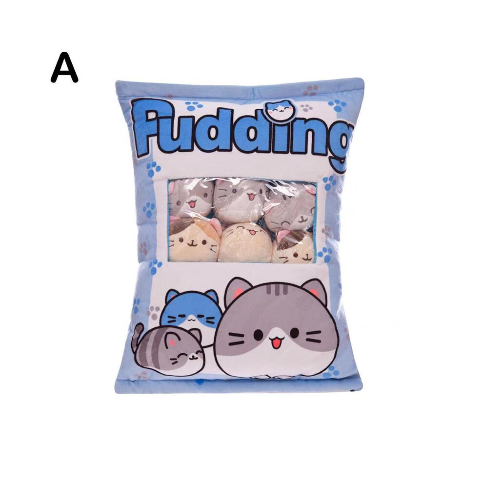 (Voir ci-dessous les descriptions complètes Noir) Sac à collation créatif mignon bleu/jaune plus jouet chat poupée