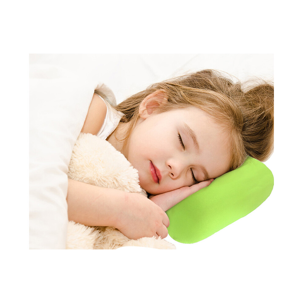 (Taille unique verte) Taie d'oreiller de voyage en soie à fermeture éclair, douce, mini, type os, support de cou,