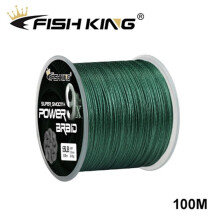 (donkergroen, 1,0-0,16 mm-25 lb) Fishing King 100m 9x strengen gevlochten vislijn Multifilament PE-lijn