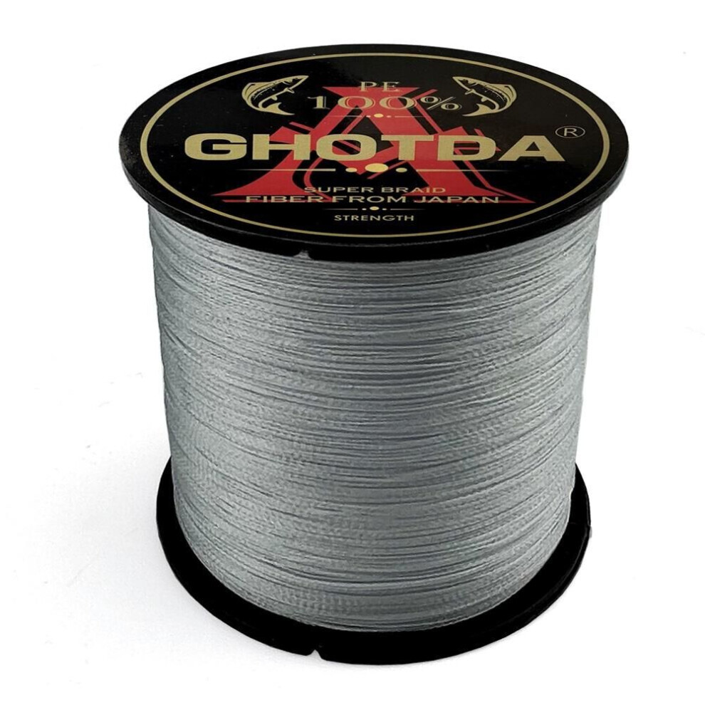 (gris, 12lb) Ghotda Pe Ligne de pêche tressée Multifilament 100m 4 brins 10-80lb Lignes pour cordage de pêche Cordon