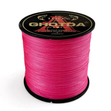 (rosa, 12 libbre) Ghotda Pe intrecciato linea di pesca multifilamento 100m 4 fili 10-80 libbre linee