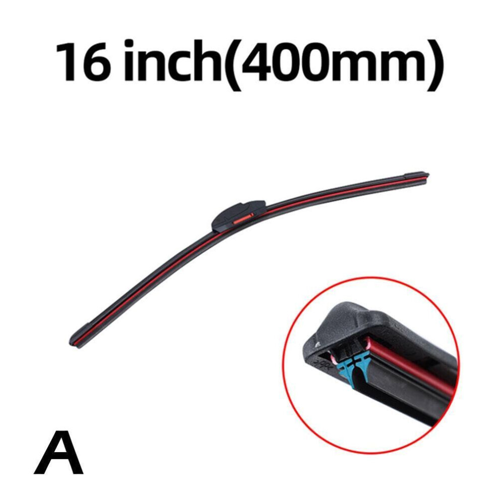 (400mm-16 inch) Car Windshield Wiper Blades Universal Water Repellent Layer Double Frameless Bracketless Blades T5j5