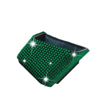 (groen) Auto-opbergdoos met strass-patroon, zelfklevend plastic, imitatie kristal, glanzend, mobiele