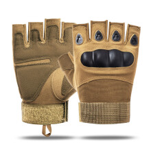 Gants tactiques d'extérieur sans doigts (LZ903 B Style kaki) pour paintball, airsoft et chasse