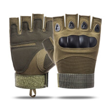 (LZ903 B Style Vert) Gants tactiques d'extérieur sans doigts de l'armée à articulations dures Paintball Airsoft