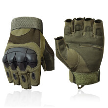 (MZ902 A Style Vert) Gants tactiques d'extérieur sans doigts de l'armée à articulations dures Paintball Airsoft