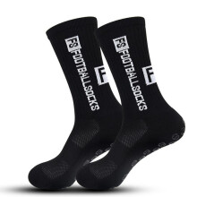 (schwarz) Neue Fußballsocken, mittellange Socken für Herren und Damen, Handtuchsohlenkleber, rutschfeste,