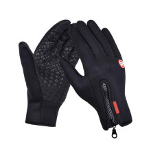 Gants de moto à écran tactile (noirs) - Gants d'hiver pour moto, gants de sport en plein air, chauds pour femmes