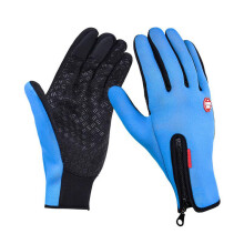 Gants de moto à écran tactile (LBlue) Gants de moto d'hiver Gants de sport de plein air Gants chauds pour femmes