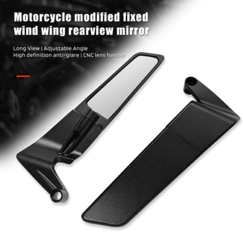 (white) 2pcs 360-degree Rotating Wind Wing Side Mirrors Motorcycle Rear View Mirrors Versatile Compatibility Adjustable Shatterproof 1