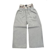 (grey, M) Y2k Retro Sweatpants Double Waisted Embroidered Camouflage Pattern Wide Leg Pants Casual Streetwear Unisex Baggy Pants