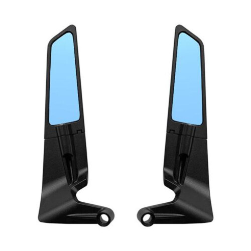 (bleu) 2pcs 360-degree Wind Wing Side Mirrors Motorcycle Rear View Mirrors Versatile Compatibility Adjustable Shatterproof
