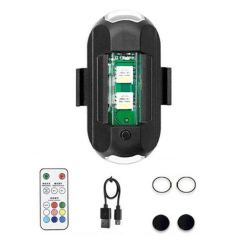 (1pc) Led Strobe Light With 7 Colors Multiple Flashing Modes High-brightness Remote Control Simple Installation Motorcycle Vehicle