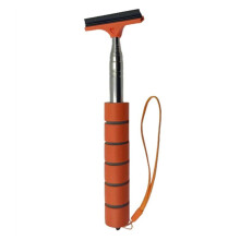 (Naranja) Limpiaparabrisas de espejo retrovisor de coche, de acero inoxidable, telescópico, retráctil,