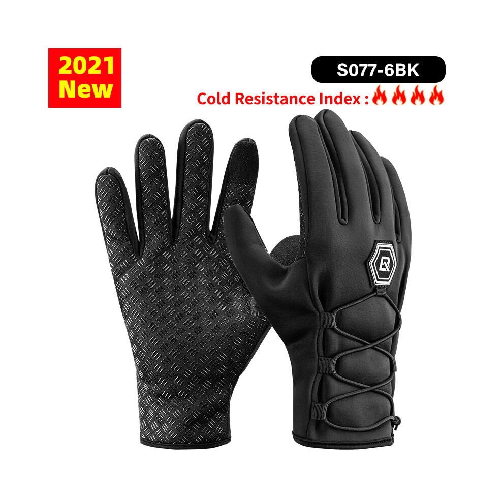 (SS077-6BK) Gants d'hiver pour garder au chaud, écharpe, écran tactile, masque thermique, coupe-vent, gants de
