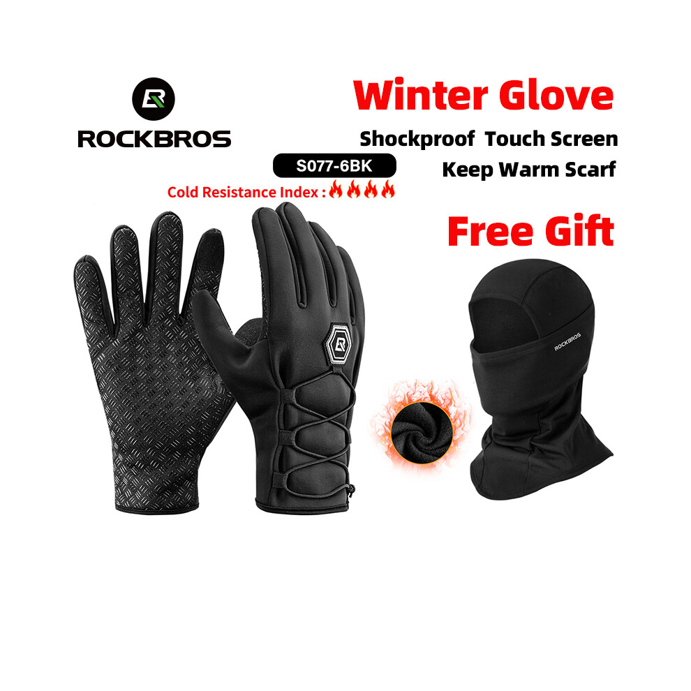 (XLSet 4) Gants d'hiver Garder au chaud Écharpe Écran tactile Masque thermique Coupe-vent Gants de cyclisme Randonnée