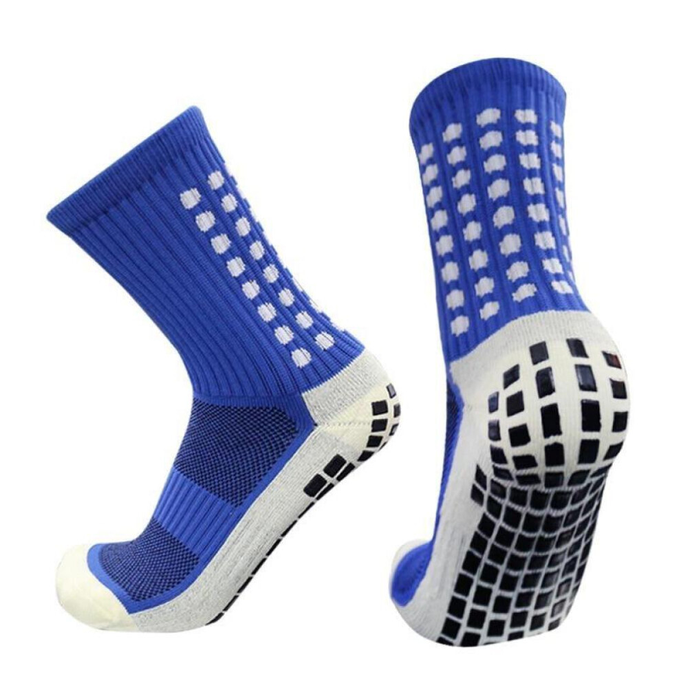 Chaussettes de football antidÃrapantes unisexes de haute qualitÃ - Chaussettes de sport et de basket-ball (Bleu)