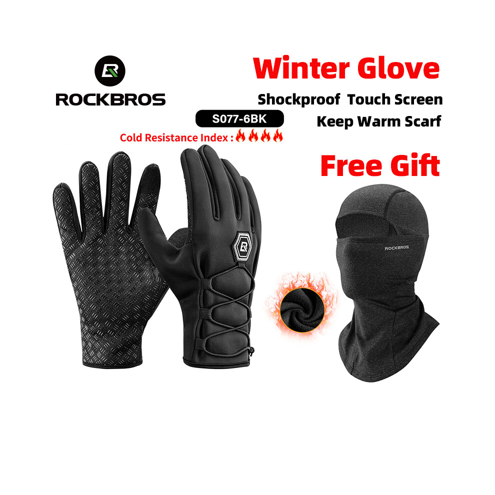 (MSet 2) Gants d'hiver Garder au chaud Écharpe Écran tactile Masque thermique Coupe-vent Gants de cyclisme Randonnée