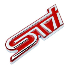 (Rot) 3D Ausgezeichnete glatte glänzende Sti Emblem Abzeichen Aufkleber für Subaru Xv Legacy Forester