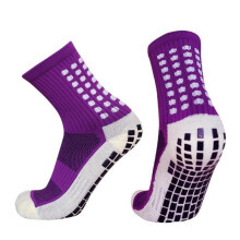 (Paars) Hoogwaardige antislip voetbalsokken met sportgrip, antislip basketbalsokken, voetbalsokken met